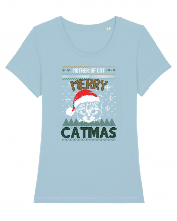 Merry Catmas Mother Of Cat Sky Blue