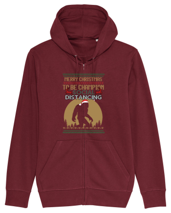 Merry Christmas Bigfoot Distancing Champion Burgundy