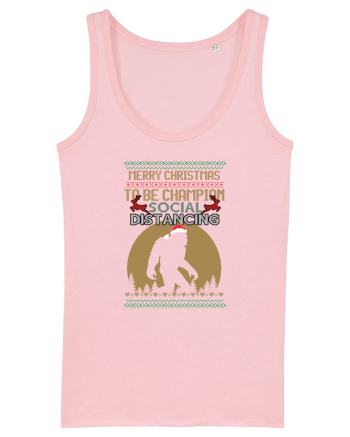 Merry Christmas Bigfoot Distancing Champion Cotton Pink