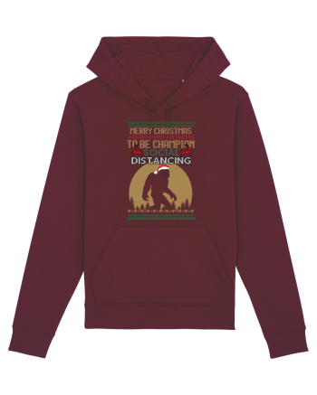 Merry Christmas Bigfoot Distancing Champion Burgundy