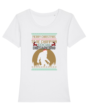Merry Christmas Bigfoot Distancing Champion White