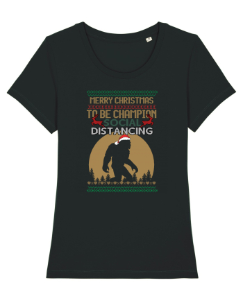 Merry Christmas Bigfoot Distancing Champion Black