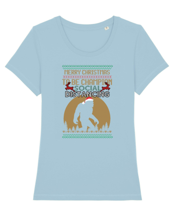 Merry Christmas Bigfoot Distancing Champion Sky Blue