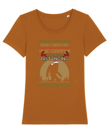 Merry Christmas Bigfoot Distancing Champion Roasted Orange