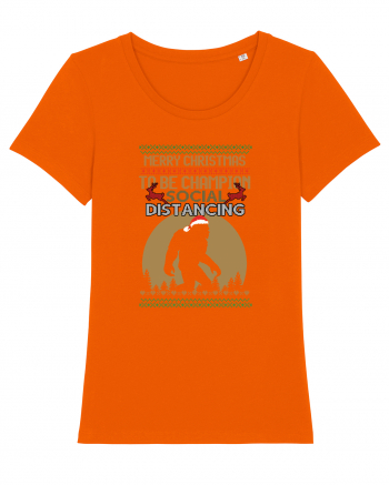 Merry Christmas Bigfoot Distancing Champion Bright Orange