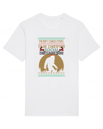 Merry Christmas Bigfoot Distancing Champion White