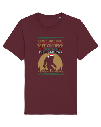 Merry Christmas Bigfoot Distancing Champion Burgundy