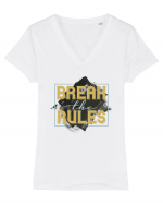 Break the Rules Tricou mânecă scurtă guler V Damă Evoker