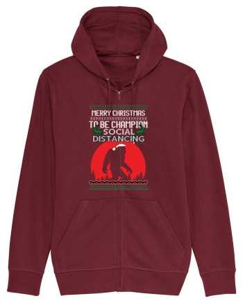Merry Christmas Bigfoot Distancing Champion Burgundy