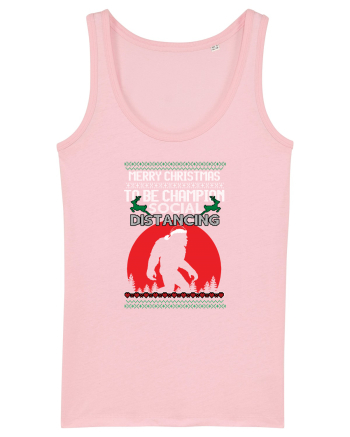 Merry Christmas Bigfoot Distancing Champion Cotton Pink