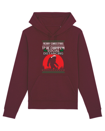 Merry Christmas Bigfoot Distancing Champion Burgundy