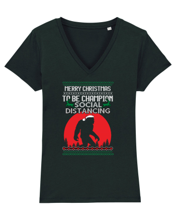 Merry Christmas Bigfoot Distancing Champion Black