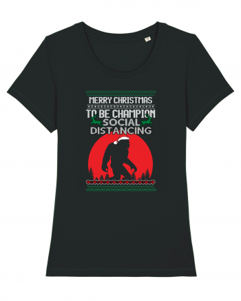 Merry Christmas Bigfoot Distancing Champion Black