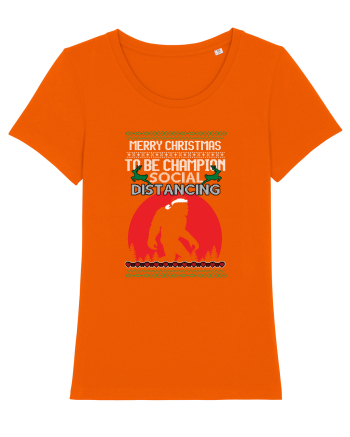 Merry Christmas Bigfoot Distancing Champion Bright Orange