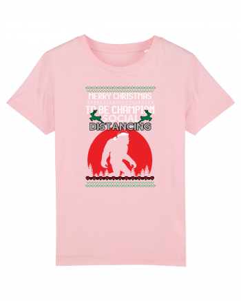 Merry Christmas Bigfoot Distancing Champion Cotton Pink