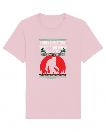 Merry Christmas Bigfoot Distancing Champion Cotton Pink