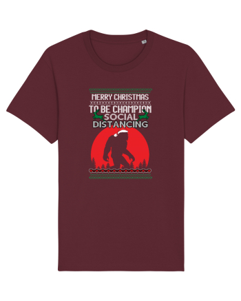 Merry Christmas Bigfoot Distancing Champion Burgundy