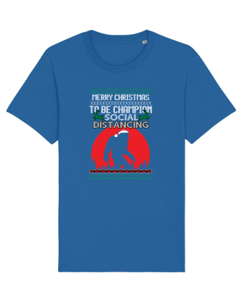 Merry Christmas Bigfoot Distancing Champion Royal Blue