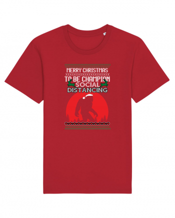Merry Christmas Bigfoot Distancing Champion Red