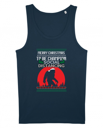 Merry Christmas Bigfoot Distancing Champion Navy