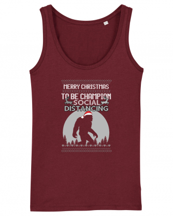 Merry Christmas Bigfoot Distancing Champion Burgundy