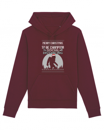 Merry Christmas Bigfoot Distancing Champion Burgundy