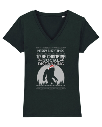 Merry Christmas Bigfoot Distancing Champion Black