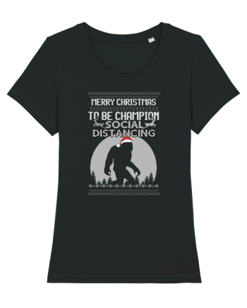 Merry Christmas Bigfoot Distancing Champion Black