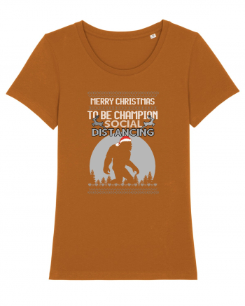 Merry Christmas Bigfoot Distancing Champion Roasted Orange