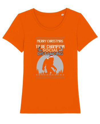 Merry Christmas Bigfoot Distancing Champion Bright Orange