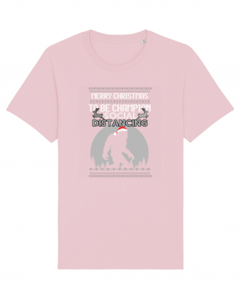 Merry Christmas Bigfoot Distancing Champion Cotton Pink