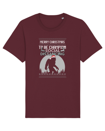 Merry Christmas Bigfoot Distancing Champion Burgundy