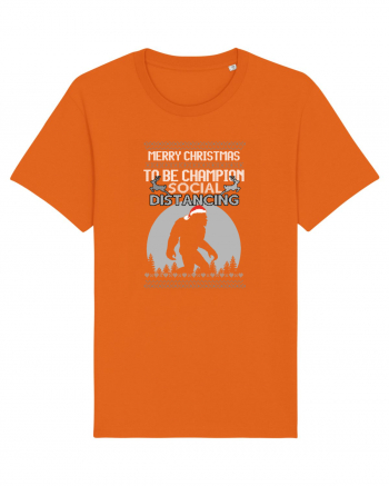 Merry Christmas Bigfoot Distancing Champion Bright Orange