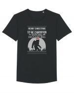 Merry Christmas Bigfoot Distancing Champion Tricou mânecă scurtă guler larg Bărbat Skater