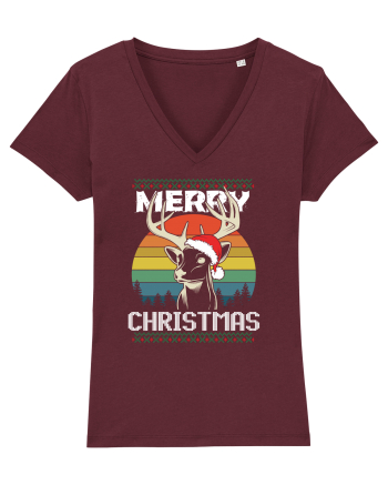 Merry Christmas Hunters Burgundy
