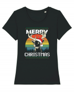 Merry Christmas Hunters Tricou mânecă scurtă guler larg fitted Damă Expresser