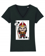 Vlad Tepes Card Tricou mânecă scurtă guler V Damă Evoker