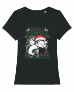 Merry Fishmas Tricou mânecă scurtă guler larg fitted Damă Expresser