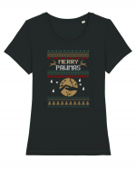 Merry Pawmas Tricou mânecă scurtă guler larg fitted Damă Expresser