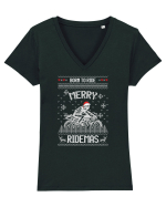 Merry Ridemas Born To Ride Tricou mânecă scurtă guler V Damă Evoker