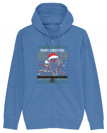 Merry Roar Christmas Angry Dinosaur Bright Blue