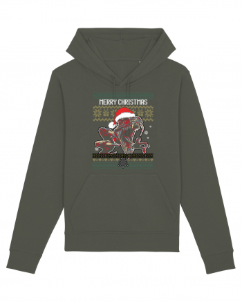 Merry Roar Christmas Angry Dinosaur Khaki