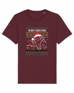 Merry Roar Christmas Angry Dinosaur Tricou mânecă scurtă Unisex Rocker