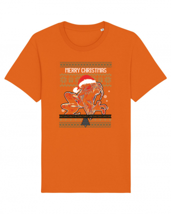 Merry Roar Christmas Angry Dinosaur Bright Orange