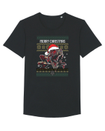 Merry Roar Christmas Angry Dinosaur Tricou mânecă scurtă guler larg Bărbat Skater