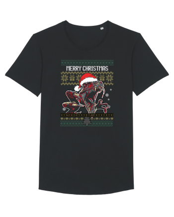Merry Roar Christmas Angry Dinosaur Black