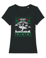 Merry Surfmas Tricou mânecă scurtă guler larg fitted Damă Expresser