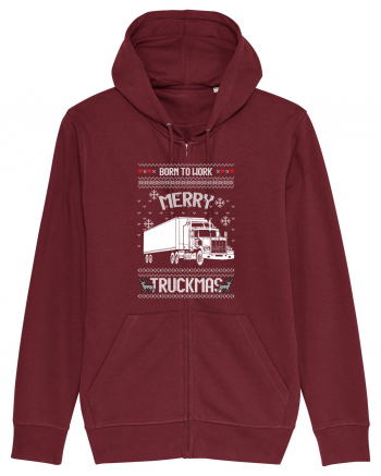 Merry Truckmas Born To Work Burgundy