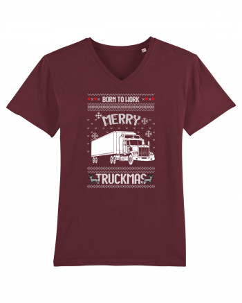 Merry Truckmas Born To Work Burgundy