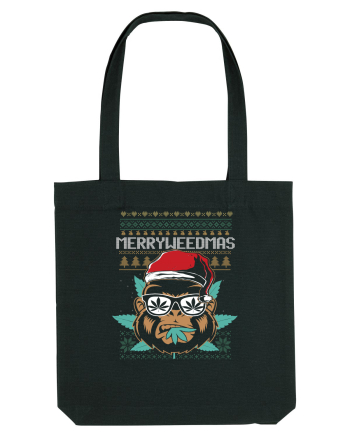 Merry Weedmas Funny Gorilla Black